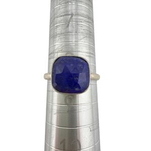 Sterling Silver Royal Blue Lapis Lazuli Cabochon Ring Size 8.5